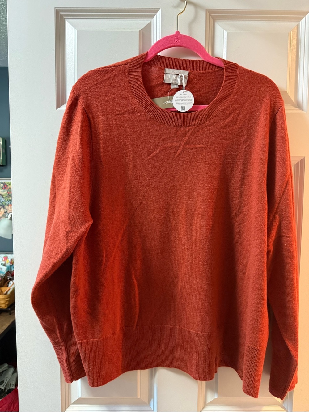 J. Crew Women's Crewneck Cashmere Sweater - Rust